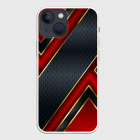 Чехол для iPhone 13 mini с принтом Black  Red 3D в Кировске,  |  | Тематика изображения на принте: 3d | 3д | sport | абстракция | линии | паттерн | соты | спортивный стиль | текстуры