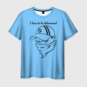 Мужская футболка 3D с принтом сильная воля в Кировске, 100% полиэфир | прямой крой, круглый вырез горловины, длина до линии бедер | Тематика изображения на принте: красивая шляпа | профиль | решительность | целеустремленность