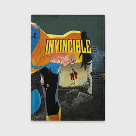 Обложка для автодокументов с принтом INVINCIBLE в Кировске, натуральная кожа |  размер 19,9*13 см; внутри 4 больших “конверта” для документов и один маленький отдел — туда идеально встанут права | allen | invincible | omni man | omniman | superhero | алиен | аллен | инвинсибл | неуязвимый | омнимэн | супергерои