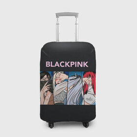 Чехол для чемодана 3D с принтом Hide eyes Blackpink в Кировске, 86% полиэфир, 14% спандекс | двустороннее нанесение принта, прорези для ручек и колес | black pink | blackpink | pop | блэк пинк | ким дженни | ким джи су | корейцы | лалиса манобан | музыка | поп | попса | розэ