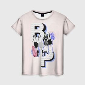 Женская футболка 3D с принтом BP Style в Кировске, 100% полиэфир ( синтетическое хлопкоподобное полотно) | прямой крой, круглый вырез горловины, длина до линии бедер | black pink | blackpink | pop | блэк пинк | ким дженни | ким джи су | корейцы | лалиса манобан | музыка | поп | попса | розэ