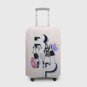 Чехол для чемодана 3D с принтом BP Style в Кировске, 86% полиэфир, 14% спандекс | двустороннее нанесение принта, прорези для ручек и колес | black pink | blackpink | pop | блэк пинк | ким дженни | ким джи су | корейцы | лалиса манобан | музыка | поп | попса | розэ