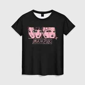 Женская футболка 3D с принтом Black Pink Art в Кировске, 100% полиэфир ( синтетическое хлопкоподобное полотно) | прямой крой, круглый вырез горловины, длина до линии бедер | black pink | blackpink | pop | блэк пинк | ким дженни | ким джи су | корейцы | лалиса манобан | музыка | поп | попса | розэ