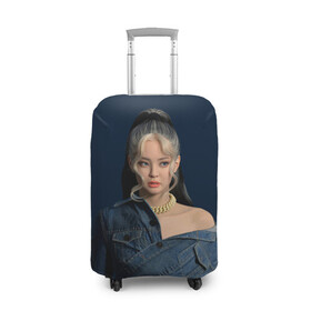 Чехол для чемодана 3D с принтом Jennie jeans в Кировске, 86% полиэфир, 14% спандекс | двустороннее нанесение принта, прорези для ручек и колес | black pink | blackpink | pop | блэк пинк | ким дженни | ким джи су | корейцы | лалиса манобан | музыка | поп | попса | розэ