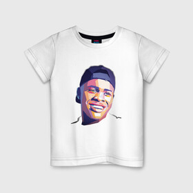 Детская футболка хлопок с принтом DaBaby Face в Кировске, 100% хлопок | круглый вырез горловины, полуприлегающий силуэт, длина до линии бедер | dababy | hiphop | music | rap | rapper | rockstar | usa | vinyl | граффити | диджей | мем | микрофон | музыка | рэп | рэпер | сша | хипхоп