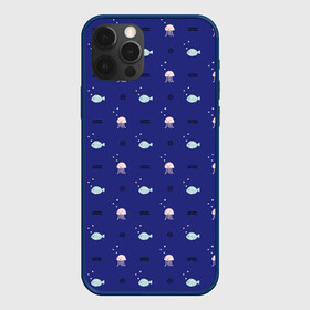 Чехол для iPhone 12 Pro с принтом Морские мотивы в Кировске, силикон | область печати: задняя сторона чехла, без боковых панелей | fish | море | морские | на синем | осьминоги | осьминожки | паттерн | рыба | рыбки | рыбы