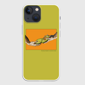 Чехол для iPhone 13 mini с принтом Сотворение Авокадо 3D в Кировске,  |  | авокадо | живопись | искусство | культура | микеланджело | микеланджело авокадо | микеланджело буонарроти | микеланджело руки | микеланджело сотворение адама | микеланджело фреска