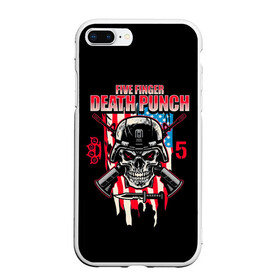 Чехол для iPhone 7Plus/8 Plus матовый с принтом 5FDP | Five Finger Death Punch в Кировске, Силикон | Область печати: задняя сторона чехла, без боковых панелей | Тематика изображения на принте: 5fdp | america | death | ffdp | finger | five | hard | metal | music | punch | rock | skull | states | united | usa | америка | метал | музыка | рок | сша | хард | череп