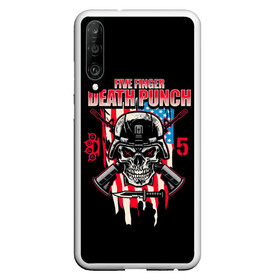 Чехол для Honor P30 с принтом 5FDP | Five Finger Death Punch в Кировске, Силикон | Область печати: задняя сторона чехла, без боковых панелей | Тематика изображения на принте: 5fdp | america | death | ffdp | finger | five | hard | metal | music | punch | rock | skull | states | united | usa | америка | метал | музыка | рок | сша | хард | череп