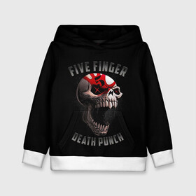 Детская толстовка 3D с принтом Five Finger Death Punch | 5FDP в Кировске, 100% полиэстер | двухслойный капюшон со шнурком для регулировки, мягкие манжеты на рукавах и по низу толстовки, спереди карман-кенгуру с мягким внутренним слоем | 5fdp | america | death | ffdp | finger | five | hard | metal | music | punch | rock | skull | states | united | usa | америка | метал | музыка | рок | сша | хард | череп