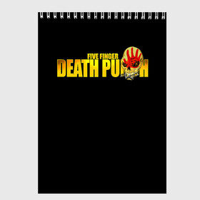 Скетчбук с принтом FFDP | Five Finger Death Punch в Кировске, 100% бумага
 | 48 листов, плотность листов — 100 г/м2, плотность картонной обложки — 250 г/м2. Листы скреплены сверху удобной пружинной спиралью | Тематика изображения на принте: 5fdp | america | death | ffdp | finger | five | hard | metal | music | punch | rock | skull | states | united | usa | америка | метал | музыка | рок | сша | хард | череп
