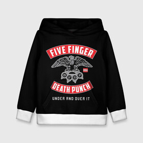 Детская толстовка 3D с принтом Five Finger Death Punch (5FDP) в Кировске, 100% полиэстер | двухслойный капюшон со шнурком для регулировки, мягкие манжеты на рукавах и по низу толстовки, спереди карман-кенгуру с мягким внутренним слоем | 5fdp | america | death | ffdp | finger | five | hard | metal | music | punch | rock | skull | states | united | usa | америка | метал | музыка | рок | сша | хард | череп