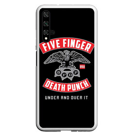Чехол для Honor 20 с принтом Five Finger Death Punch (5FDP) в Кировске, Силикон | Область печати: задняя сторона чехла, без боковых панелей | Тематика изображения на принте: 5fdp | america | death | ffdp | finger | five | hard | metal | music | punch | rock | skull | states | united | usa | америка | метал | музыка | рок | сша | хард | череп