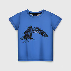 Детская футболка 3D с принтом Тень ворона в Кировске, 100% гипоаллергенный полиэфир | прямой крой, круглый вырез горловины, длина до линии бедер, чуть спущенное плечо, ткань немного тянется | crow | ворон | ворона | пернатый | птица