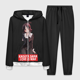Мужской костюм 3D с принтом Kaguya-sama: Love Is War в Кировске, 100% полиэстер | Манжеты и пояс оформлены тканевой резинкой, двухслойный капюшон со шнурком для регулировки, карманы спереди | Тематика изображения на принте: ahegao | anime | chika | fujiwara | girl | girls | is | kaguya | love | sama | senpai | waifu | war | аниме | ахегао | в | вайфу | войне | госпожа | девушка | кагуя | как | любви | манга | на | семпай | сенпай | тян | тяночка | чика