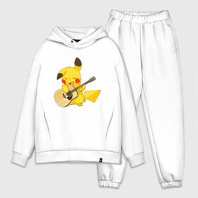 Мужской костюм хлопок OVERSIZE с принтом Пикачу с гитарой в Кировске,  |  | anime | picachu | pikachu | аниме | милый | пика | пикачу | покебол | покемон