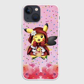 Чехол для iPhone 13 mini с принтом Пикачу красная шапочка в Кировске,  |  | anime | picachu | pikachu | аниме | милый | пика | пикачу | покебол | покемон