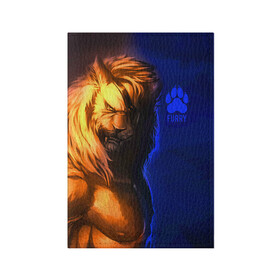 Обложка для паспорта матовая кожа с принтом Furry lion в Кировске, натуральная матовая кожа | размер 19,3 х 13,7 см; прозрачные пластиковые крепления | furry | lion | антропоморфные животные | лев | люди животные | разбойник | фурри | фурри фэндом