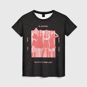 Женская футболка 3D с принтом Pink blank в Кировске, 100% полиэфир ( синтетическое хлопкоподобное полотно) | прямой крой, круглый вырез горловины, длина до линии бедер | black pink | blackpink | pop | блэк пинк | ким дженни | ким джи су | корейцы | лалиса манобан | музыка | поп | попса | розэ