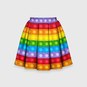 Детская юбка-солнце 3D с принтом Pop It в Кировске, 100% полиэстер | Эластичный пояс, крупные складки | pop it | popit | simple dimple | антистресс | поп ит | попит | симпл | симпл димпл | тренд