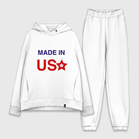 Женский костюм хлопок Oversize с принтом Made in usa в Кировске,  |  | made in usa | usa | америка | звезда | сша