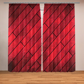 Фотошторы с принтом Red Boards Texture в Кировске, Блэкаут (светозащита 90%) / Габардин (светозащита 40% | 2 полотна шириной по 145 см; Высота 200-300 см; Крепление: шторная лента (на крючки); | attrition | boards | comic | dark | gloss | iron | light | metal | red | slabs | texture | wood | абстракция | глянец | дерево | доски | железо | картина | комикс | красный | линии | металл | паттерн | плиты | полосы | потертость | светлый