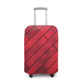 Чехол для чемодана 3D с принтом Red Boards Texture в Кировске, 86% полиэфир, 14% спандекс | двустороннее нанесение принта, прорези для ручек и колес | attrition | boards | comic | dark | gloss | iron | light | metal | red | slabs | texture | wood | абстракция | глянец | дерево | доски | железо | картина | комикс | красный | линии | металл | паттерн | плиты | полосы | потертость | светлый