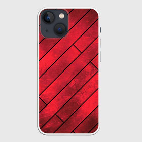 Чехол для iPhone 13 mini с принтом Red Boards Texture в Кировске,  |  | attrition | boards | comic | dark | gloss | iron | light | metal | red | slabs | texture | wood | абстракция | глянец | дерево | доски | железо | картина | комикс | красный | линии | металл | паттерн | плиты | полосы | потертость | светлый