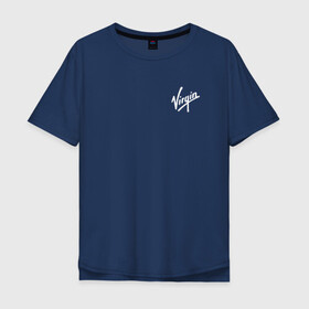 Мужская футболка хлопок Oversize с принтом Virgin logo | Вирджин лого в Кировске, 100% хлопок | свободный крой, круглый ворот, “спинка” длиннее передней части | galactic | бренсен | бренсон | брэнсeн | брэнсон | вингин | вирджин | вирджн | галактик | ричард