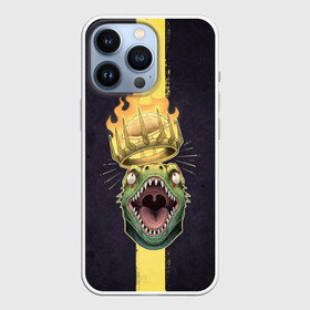 Чехол для iPhone 13 Pro с принтом King Caiman в Кировске,  |  | Тематика изображения на принте: anime | caiman | dorohedoro | kaiman | magician killer | manga | nikaido | noi | shin | аниме | дорохедоро | кайман | маги | магия | манга | никадо | нои | шин