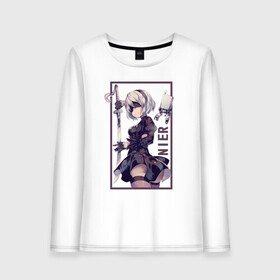 Женский лонгслив хлопок с принтом replicant nier в Кировске, 100% хлопок |  | 2b | ahegao | anime | girl | nier automata | replicant | waifu | аниме | ахегао | нир автомата | отаку | охегао | тян | тяночка