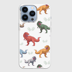 Чехол для iPhone 13 Pro с принтом Разноцветные тираннозавры в Кировске,  |  | art | dino | dinosaur | dinosaurus | pattern | t rex | t rex merch | арт | детский рисунок | динозавр | динозавр мерч | динозаврики | иллюстрация | паттерн | рекс | рисунок динозавра | страшные динозавры | т рекс | тираннозавр