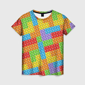 Женская футболка 3D с принтом POP IT / SIMPLE DIMPLE в Кировске, 100% полиэфир ( синтетическое хлопкоподобное полотно) | прямой крой, круглый вырез горловины, длина до линии бедер | dimple | pop | pop it | simple | squish | димпл | поп | поп ит | симпл | сквиш