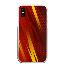 Чехол для iPhone XS Max матовый с принтом Red sport style в Кировске, Силикон | Область печати: задняя сторона чехла, без боковых панелей | Тематика изображения на принте: 3d | 3д | sport | абстракция | линии | паттерн | соты | спортивный стиль | текстуры