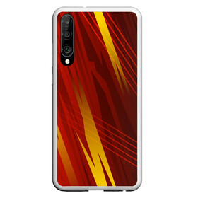 Чехол для Honor P30 с принтом Red sport style в Кировске, Силикон | Область печати: задняя сторона чехла, без боковых панелей | 3d | 3д | sport | абстракция | линии | паттерн | соты | спортивный стиль | текстуры