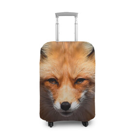 Чехол для чемодана 3D с принтом Хитрая лисица в Кировске, 86% полиэфир, 14% спандекс | двустороннее нанесение принта, прорези для ручек и колес | fox | foxy | животное | звери | лиса | лисенок | лисичка | милая | рыжая | фокс