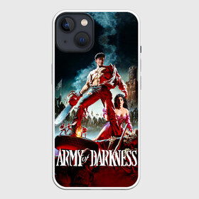 Чехол для iPhone 13 с принтом Эш и армия тьмы в Кировске,  |  | army of darkness | ash versus evil dead | ash williams | blood | book | boomstick | chainsaw | demon | groovy | gun | monster | necronomicon | zombie | армия тьмы | бензопила | бум палка | демон | зло | зомби | книга | кровь | монстр | некрономикон | ружь