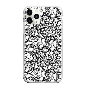 Чехол для iPhone 11 Pro Max матовый с принтом Абстрактная жидкость в Кировске, Силикон |  | абстрактный | вода | геометрический | геометрия | дырки | жидкость | нейрографика | петли | плазма | пузыри | пятна | черно белый