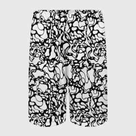 Детские спортивные шорты 3D с принтом Абстрактная жидкость в Кировске,  100% полиэстер
 | пояс оформлен широкой мягкой резинкой, ткань тянется
 | абстрактный | вода | геометрический | геометрия | дырки | жидкость | нейрографика | петли | плазма | пузыри | пятна | черно белый
