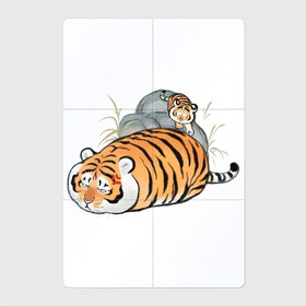 Магнитный плакат 2Х3 с принтом Дикая семейка в Кировске, Полимерный материал с магнитным слоем | 6 деталей размером 9*9 см | Тематика изображения на принте: арт | бамбук | камень | камни | рисунок | семья больших котиков | семья котиков | тигр | тигрёнок | тигриная семейка | тигриная семья | тигры