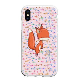 Чехол для iPhone XS Max матовый с принтом Лисичка и мышка в Кировске, Силикон | Область печати: задняя сторона чехла, без боковых панелей | fox | foxy | животное | звери | лиса | лисенок | лисичка | милая | рыжая | фокс
