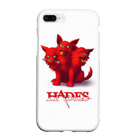 Чехол для iPhone 7Plus/8 Plus матовый с принтом Hades wolf в Кировске, Силикон | Область печати: задняя сторона чехла, без боковых панелей | hades | puppy | red | roguelike | three headed | wolf | бесконечные круги ада | волк | компьютерная игра | красный | трехглавый | щенок