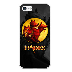 Чехол для iPhone 5/5S матовый с принтом Hades wolf в Кировске, Силикон | Область печати: задняя сторона чехла, без боковых панелей | hades | roguelike | бесконечные круги ада | волк | компьютерная игра | красный | трехглавый