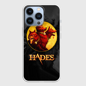 Чехол для iPhone 13 Pro с принтом Hades wolf в Кировске,  |  | Тематика изображения на принте: hades | roguelike | бесконечные круги ада | волк | компьютерная игра | красный | трехглавый