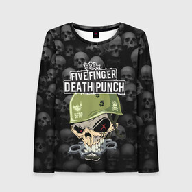 Женский лонгслив 3D с принтом Five Finger Death Punch 5FDP (Z) в Кировске, 100% полиэстер | длинные рукава, круглый вырез горловины, полуприлегающий силуэт | 5fdp | 5фдп | ffdp | five finger death punch | ivan moody | living the dream | zoltan bathory | альтернатива | грув метал | золтан батори | музыка | ню метал | рок | хард рок