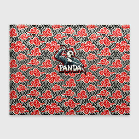 Обложка для студенческого билета с принтом Панда-ниндзя в Кировске, натуральная кожа | Размер: 11*8 см; Печать на всей внешней стороне | panda | красные облака | ниндзя | оборотень | панда | япония