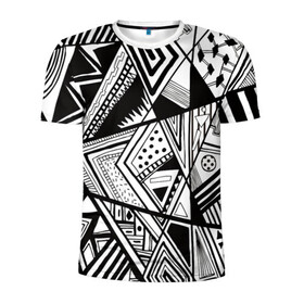 Мужская футболка 3D спортивная с принтом абстракционизм в Кировске, 100% полиэстер с улучшенными характеристиками | приталенный силуэт, круглая горловина, широкие плечи, сужается к линии бедра | 3d | абстракционизм | геометрия | мозаика | хаос