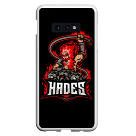 Чехол для Samsung S10E с принтом Hades в Кировске, Силикон | Область печати: задняя сторона чехла, без боковых панелей | hades | roguelike | аид | бесконечные круги ада | бог подземного мира | волк | компьютерная игра | мифология | трехглавый