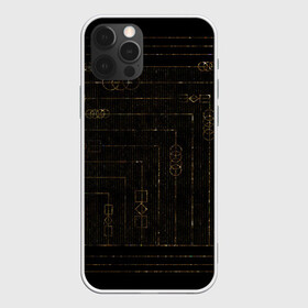 Чехол для iPhone 12 Pro Max с принтом золотые узоры в Кировске, Силикон |  | fractal | квадрат | кольца | линии | полоска