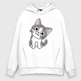 Мужское худи Oversize хлопок с принтом Pixel Cat в Кировске, френч-терри — 70% хлопок, 30% полиэстер. Мягкий теплый начес внутри —100% хлопок | боковые карманы, эластичные манжеты и нижняя кромка, капюшон на магнитной кнопке | animal | cat | cute | kitty | meow | друг | животные | киска | китти | кот | котенок | котик | котэ | кошечка | кошка | лев | леопард | милый | мур | мяу | пантера | питомец | рысь | тигр